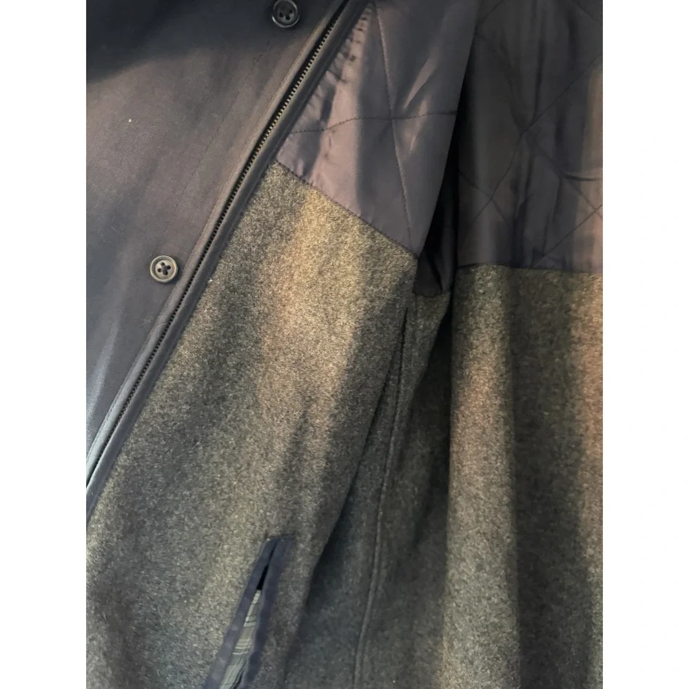 Vintage Nordstrom Coat Mens 46XL Blue Trench Belted Double Breasted Hong Kong